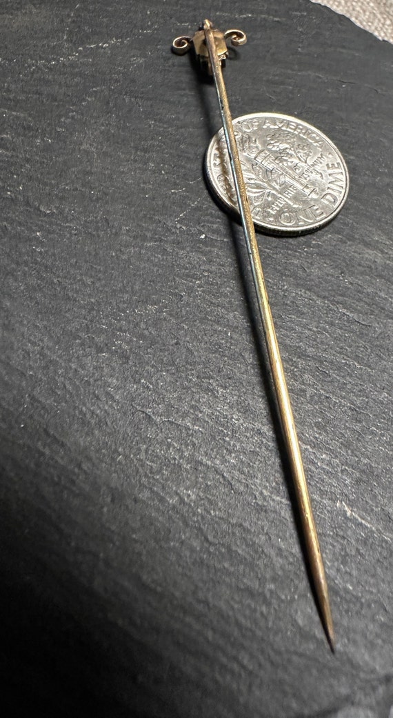 Victorian 14K double ruby stickpin - image 4