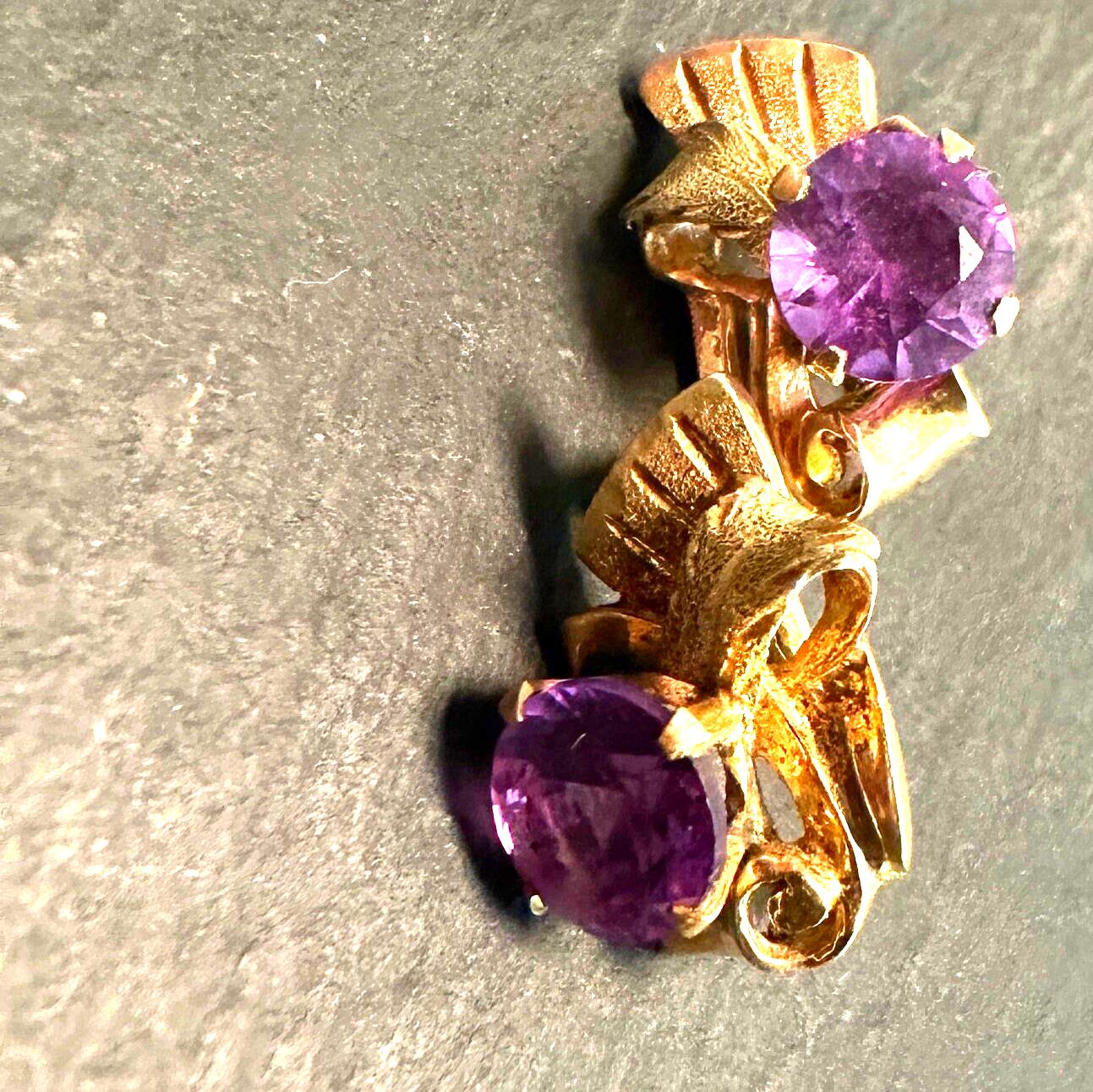 Retro 14k Pierced Earrings, Lovely Hollywood Regency