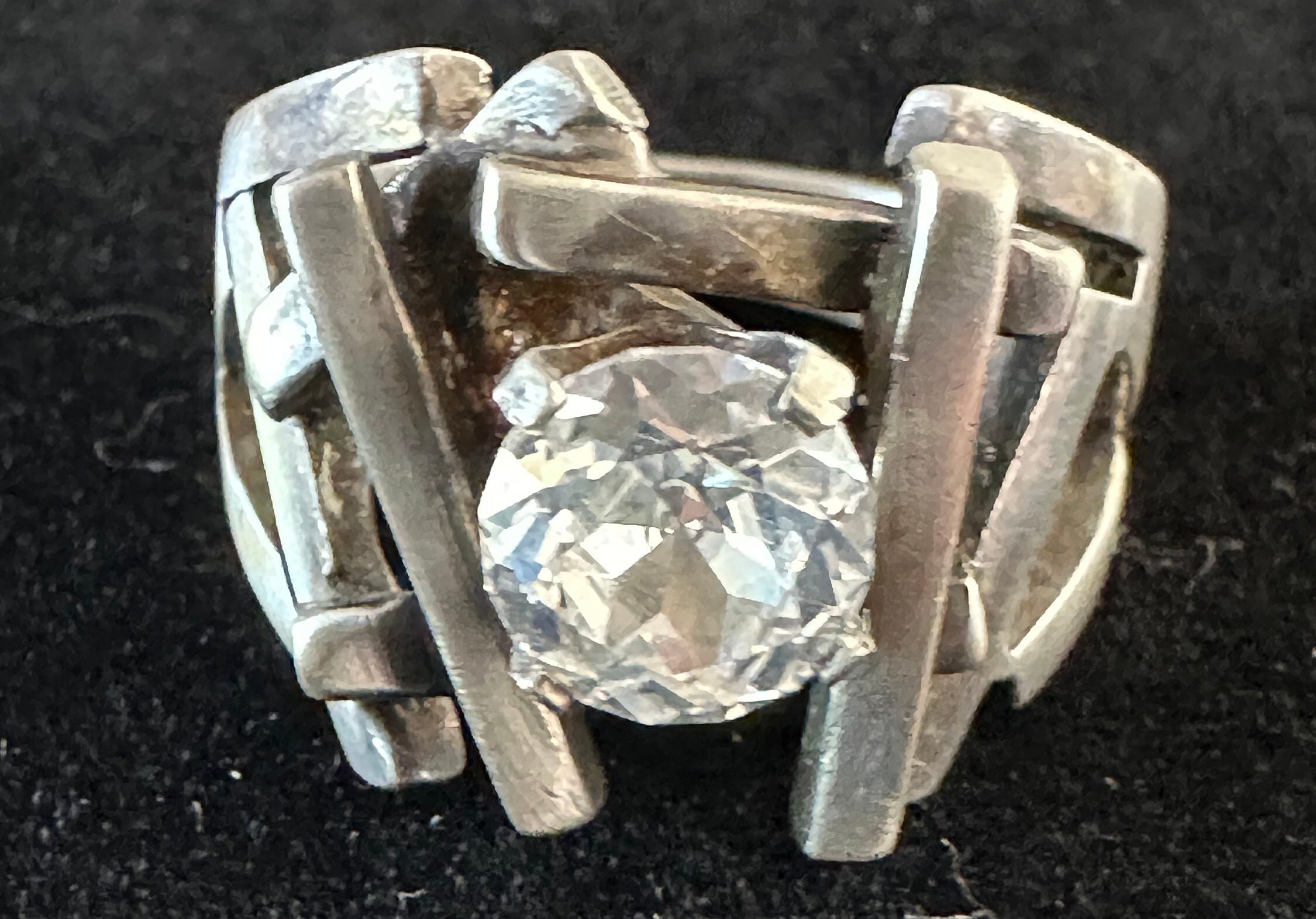Constructivist Rings Sterling Ring Modernist(constructivism)-unique Statement Ring With ...