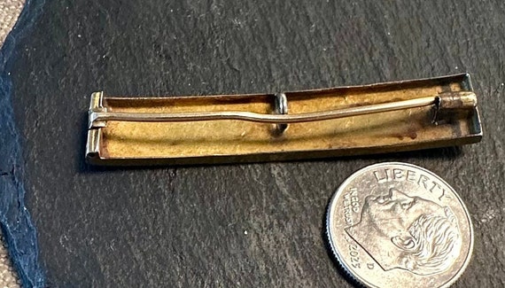 14k exceptional brooch rectangular yellow gold ba… - image 5