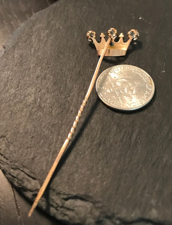 12k jeweled crown stickpin-royal! - image 3