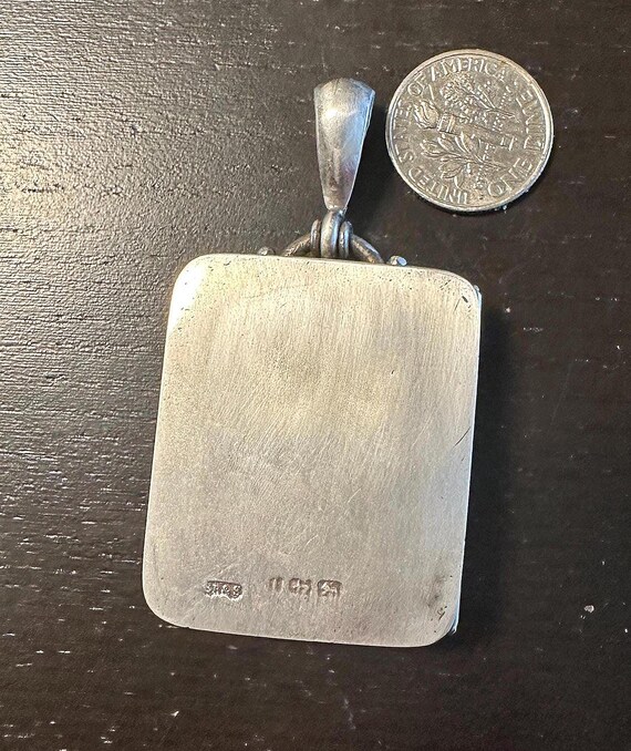 Locket Sterling rare Rectangular vertical raised … - image 5