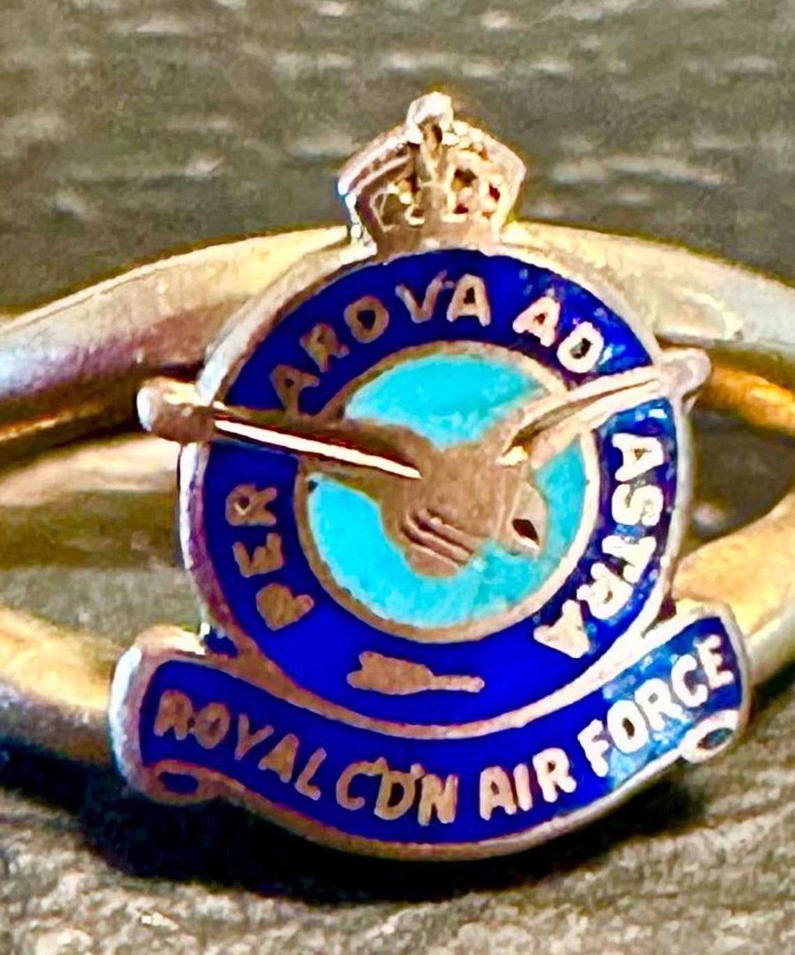 10k Ring-royal CDN Air Force, Antique Enamel-petite Ansd Sweet Size 6 3 ...