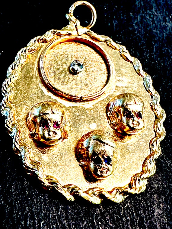 14k important 1950s solid gold big charm for moth… - image 6