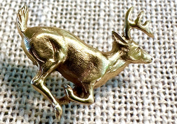 14k running  Buck, deer Tie tack pin by naturalis… - image 5