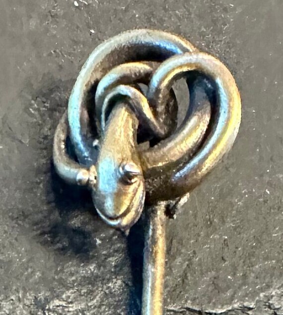 14k artistically coiled Snake stickpin Victorian - image 4