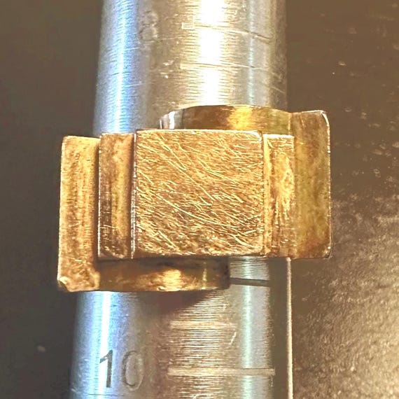 14k ring-Statement Modernist, clean scupltural De… - image 3
