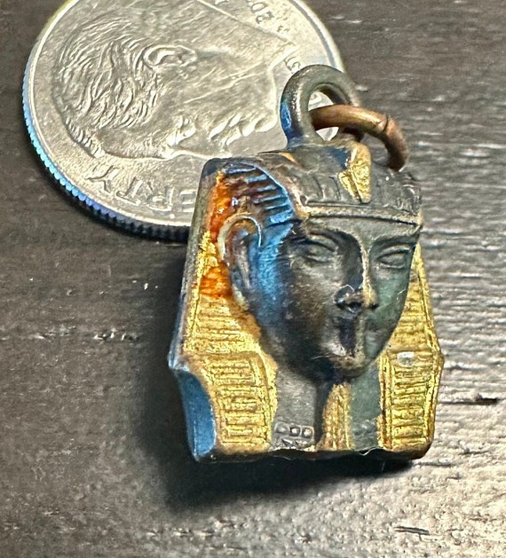 Egyptian Gold Ruler Antique charm -Egyptian Pharaoh-ruler of ancient Egyp… - Gem