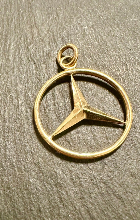 14K Mercedes sizable charm Mid Century