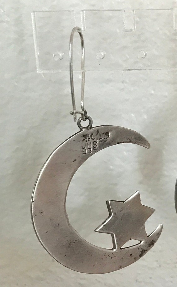 VINTAGE HOLLYWOOD★[925 Silver] Moon Boat Earrings ピアス VINTAGE KIRKS FOLLY MOON STAR BLUE ICE CLIP EARRINGS