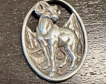 Sterling Ram pendant, charm, exquisitely detailed