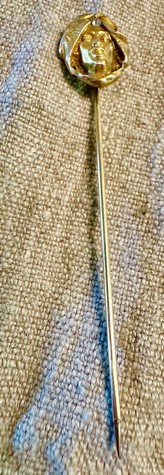 10k antique stickpin-Sheikh with genuine Diamond … - image 3