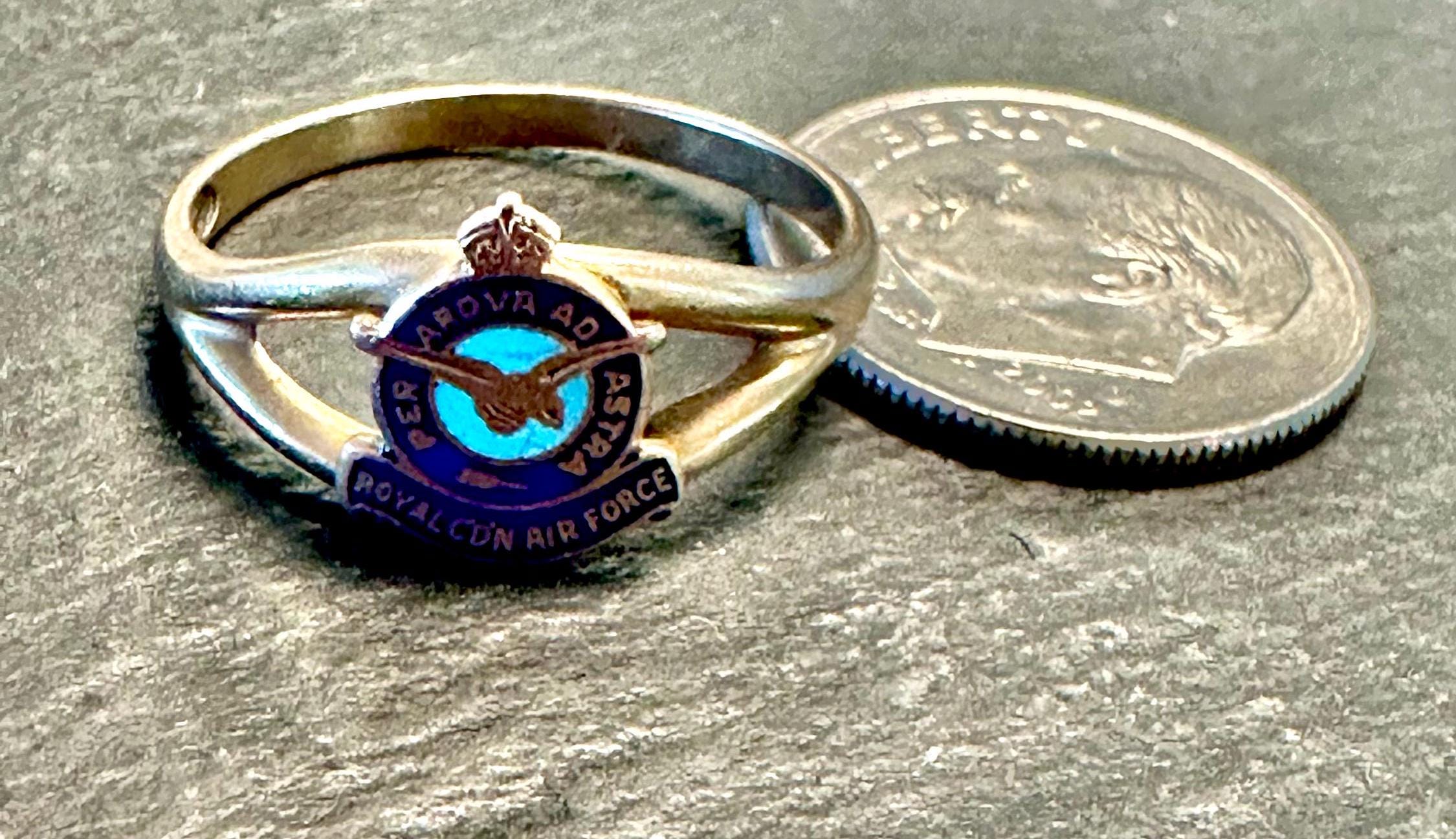 10k Ring-royal CDN Air Force, Antique Enamel-petite Ansd Sweet Size 6 3 ...