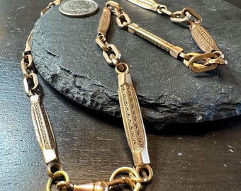 Watch chain Gold filled, decorative Victorian lovely size able links(approx. 1 1/2" by 3mm thick) 15"