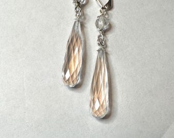 Silver genuine Rock Crystal Briolettes