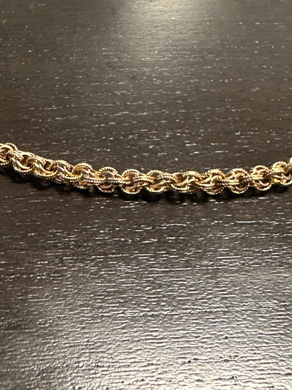 14k unusual Victorian gold chain-barrel clasp-len… - image 2