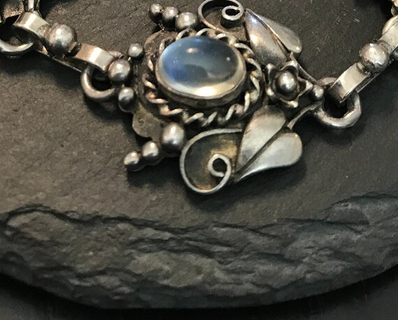 Sterling blue moonstone Arts & Crafts link-early … - image 4