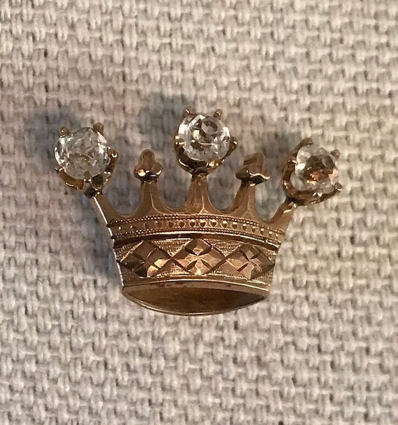 12k jeweled crown stickpin-royal! - image 1