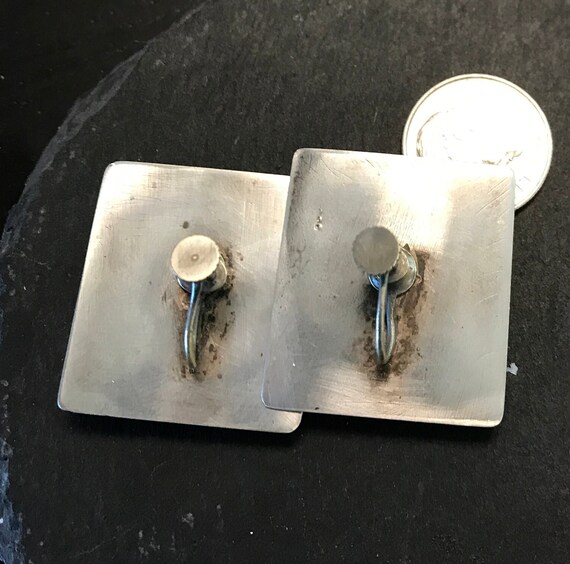 STudio sterling green agate rectangular screw bac… - image 2