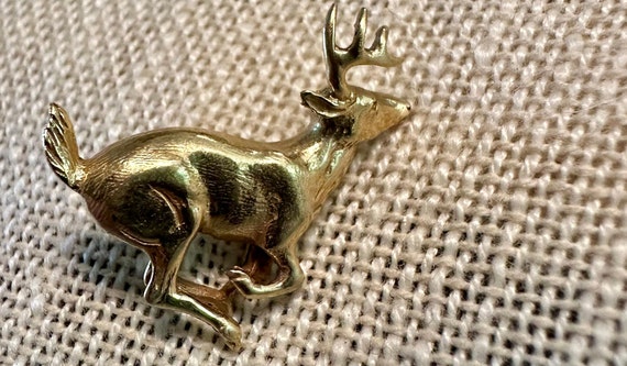 14k running  Buck, deer Tie tack pin by naturalis… - image 6