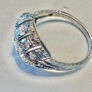 Platinum Ring, Hand Fabricated Exquisitely With Sparking White Diamonds ...