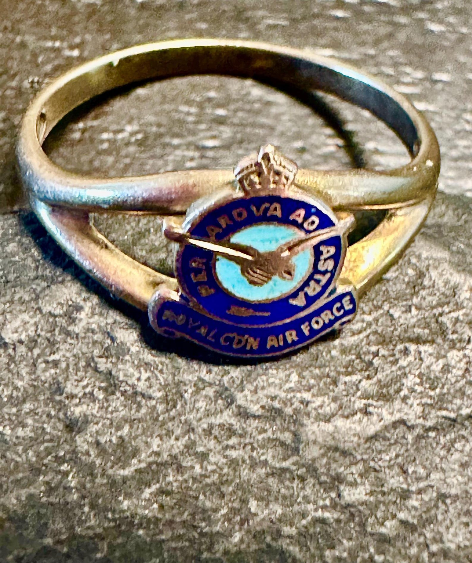10k Ring-royal CDN Air Force, Antique Enamel-petite Ansd Sweet Size 6 3 ...