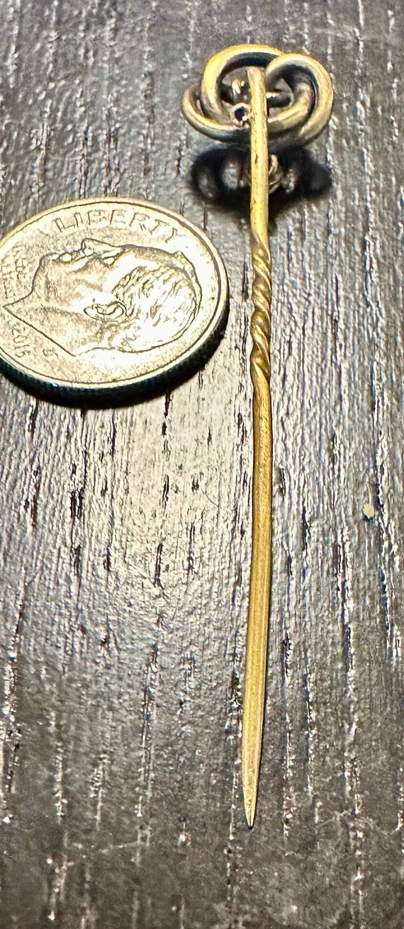 14k artistically coiled Snake stickpin Victorian - image 6