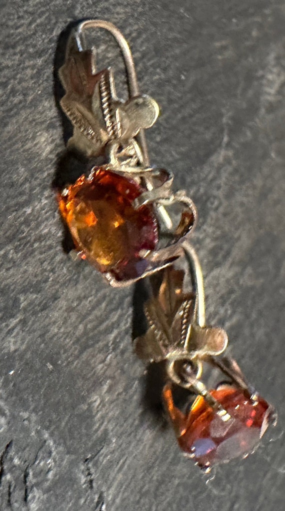 10K drop lovely Citrine Victorian Earrings - image 7