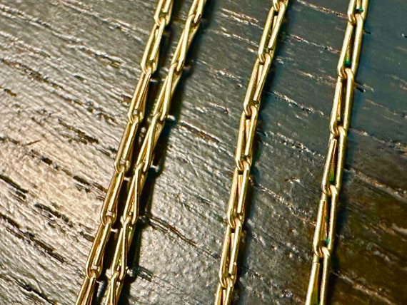 14k solid gold intriguing link chain very delicat… - image 3