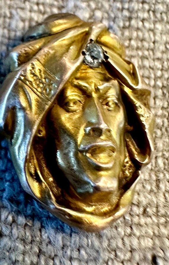 10k antique stickpin-Sheikh with genuine Diamond … - image 8