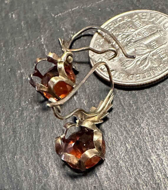 10K drop lovely Citrine Victorian Earrings - image 5