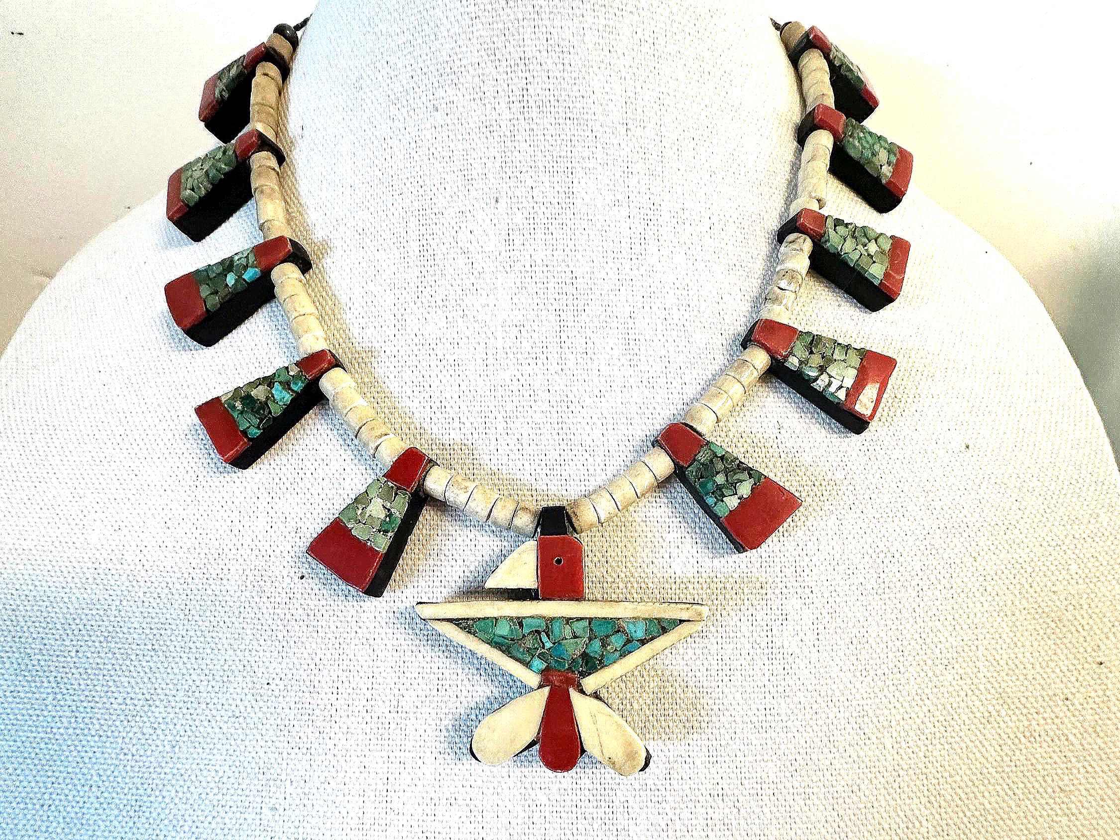 Thunderbird Necklace Santo Domingo Pueblo 1930s 18