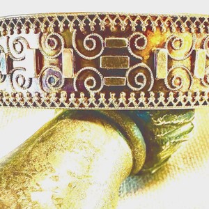 Bracciale in stile etrusco revival - Dettagli squisiti in stile vittoriano, circonferenza interna 6 1/4"