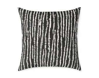 Black & Cream Pillow Cover: Modern Abstract Design