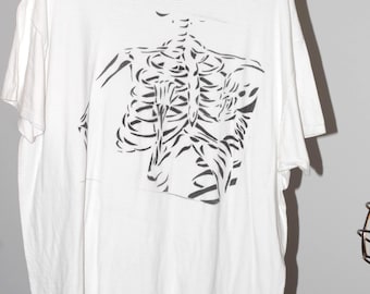 Skeleton Stencil Tee - Hanes XL Thin Fabric