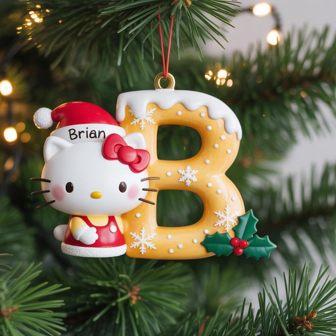 Custom 3D Resin Hello Kitty Letter Ornament – Personalized Name Initial ...