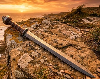 Handmade Gladius Roman Sword, Damascus Steel Roman Sword, Medieval Collector Sword, Historical Replica, Gift for Him, Wall Hanging