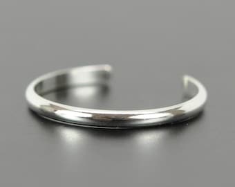 Sterling Silver Toe Ring, Adjustable Half Round Toe Ring, Kristin Noel Designs