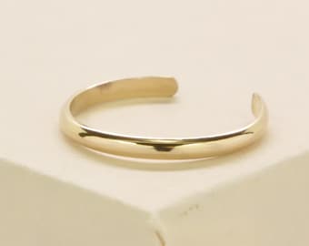Gold Toe Ring, 14K Yellow Gold fill Half Round Adjustable Toe Ring, Kristin Noel Designs