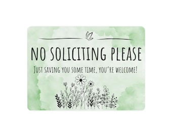 No Soliciting Sign, Humorous Front Door Plaque, Metal Art Decor