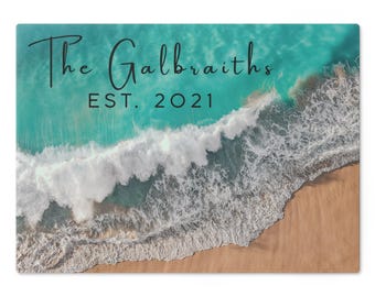 Personalized Couple Glass Cutting Board: Custom Kitchen Decor