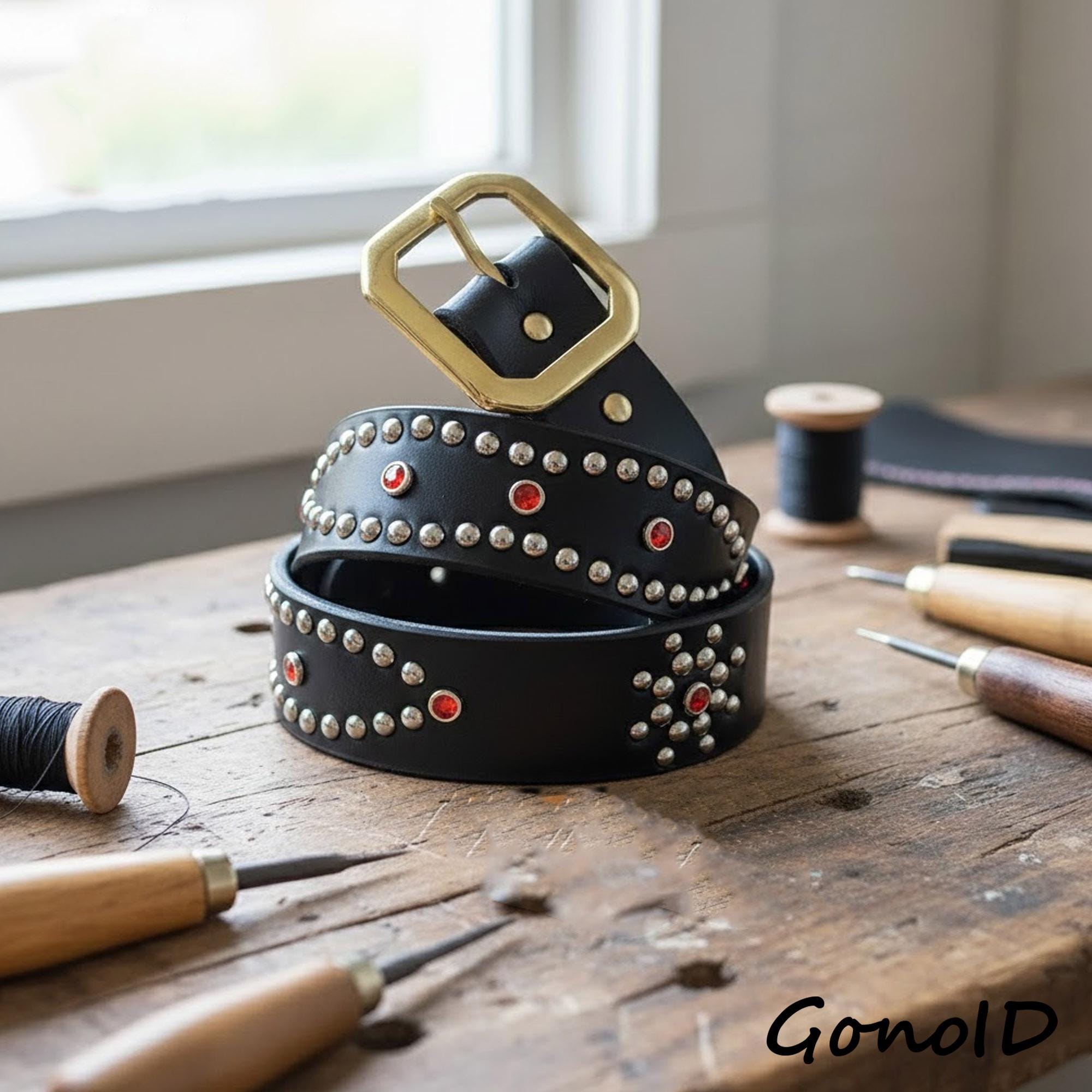 Vintage Studded Belt - Etsy