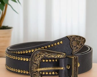 Punk Rock Studded Belt Unisex Rivet Goth Personality Belt Edgy