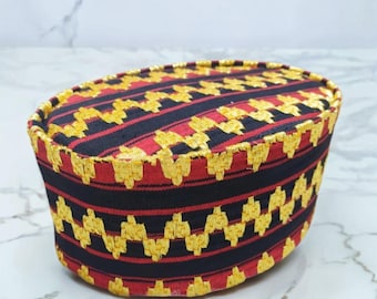 Chapeau Peci fait main, authentique tapis indonésien Songkok, casquette Peci unique de Lampung, couvre-chef islamique traditionnel avec des motifs uniques