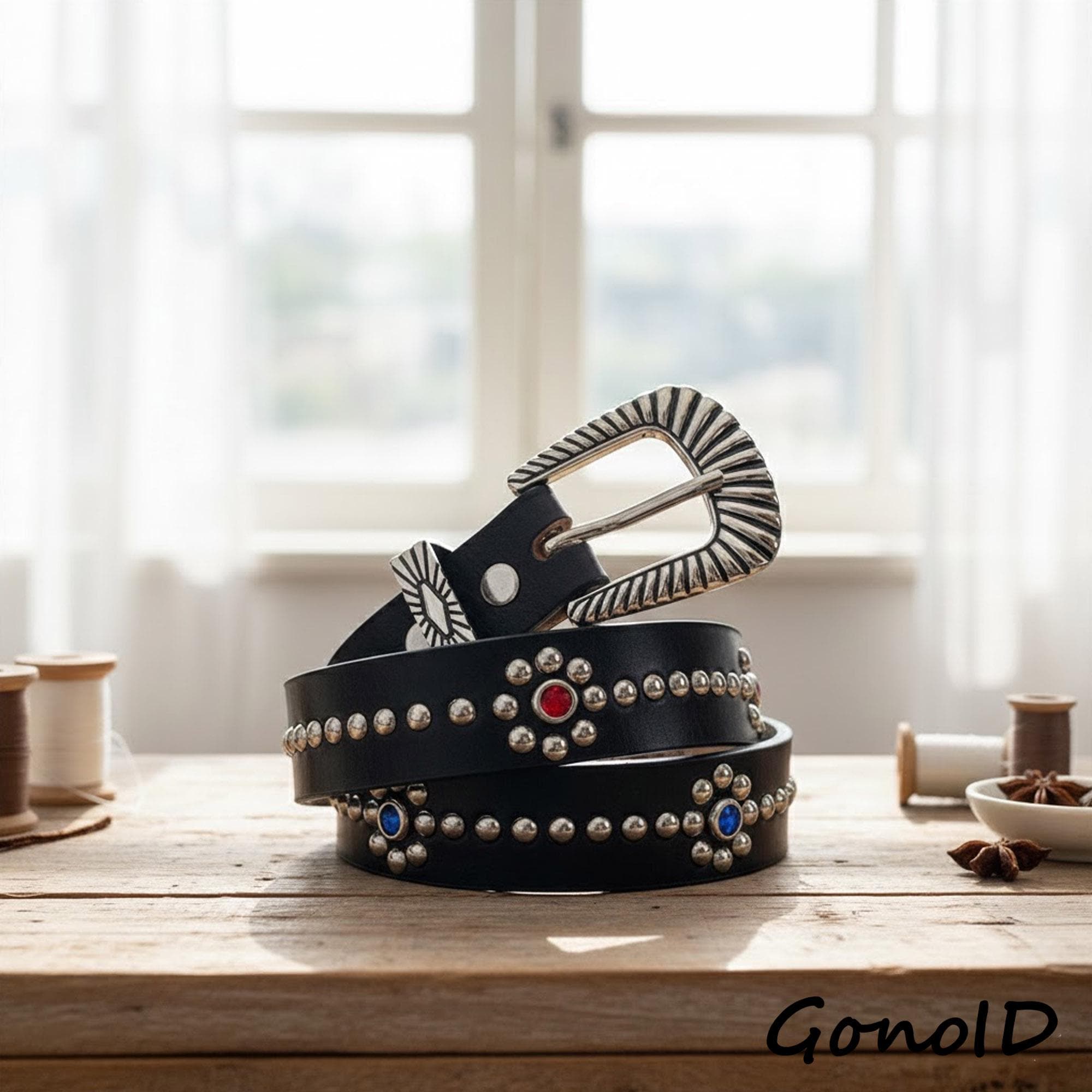 Vintage Studded Leather Belt, Osiris Punk Rock Spike Belt - Etsy