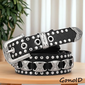 Punk High Street Canvasbälte 3,5 cm brett vävbälte med spänne Unisex Goth Emo