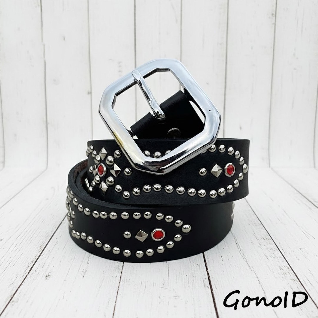 Tirant Studded Leather Belt, Heavy Metal Spike Waistband, Punk