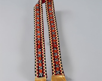 Autentico scialle Tapis Lampung, fascia con ricamo etnico Cilugam, tessuto di ispirazione vintage del Sud-est asiatico, tessuto etnico