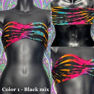 Tie dye bandeautop festival crop tube rekbare bikini-bh bralette Festie hippie hippie boho yoga boho vrije geest tieye