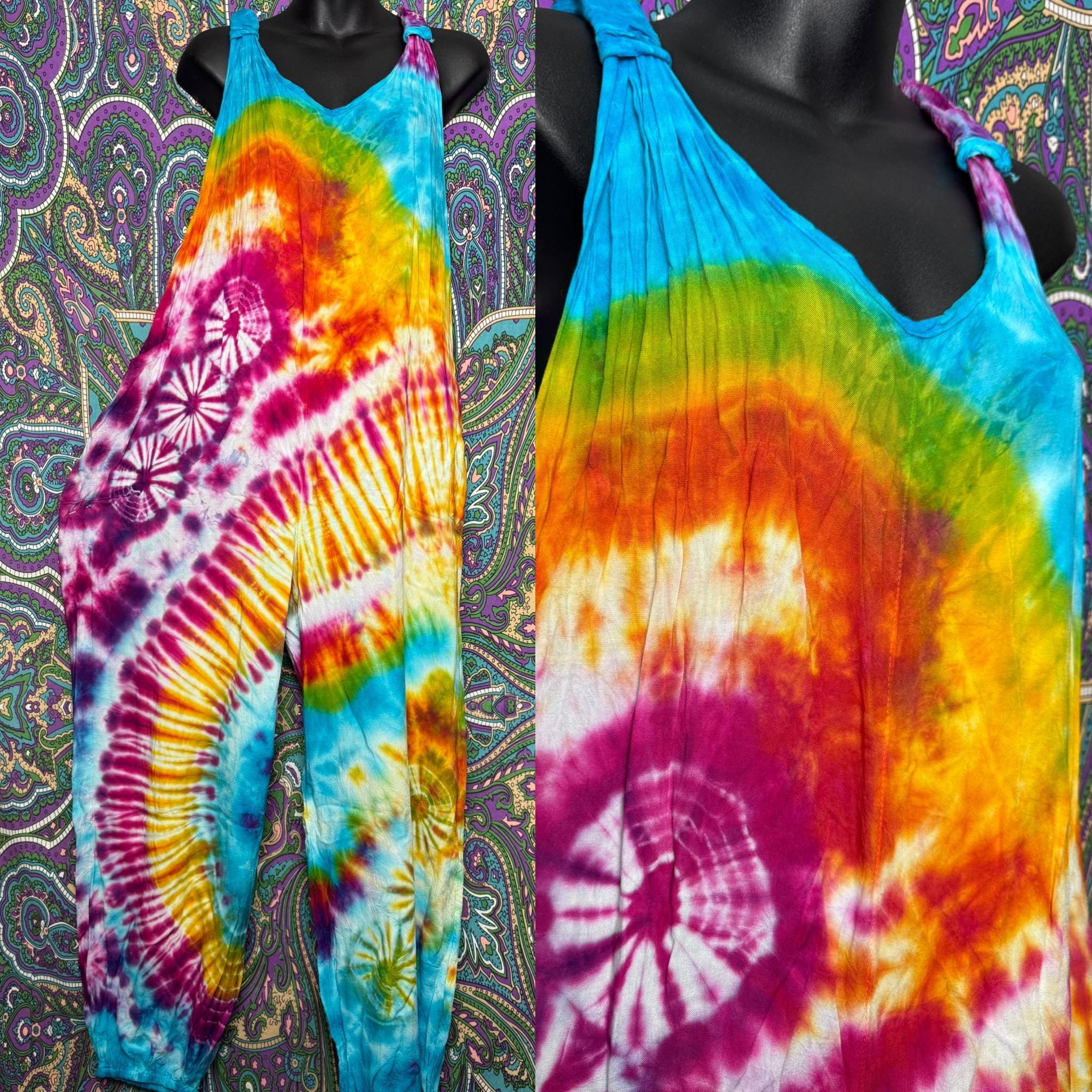 rainbow tie dye jumpsuit